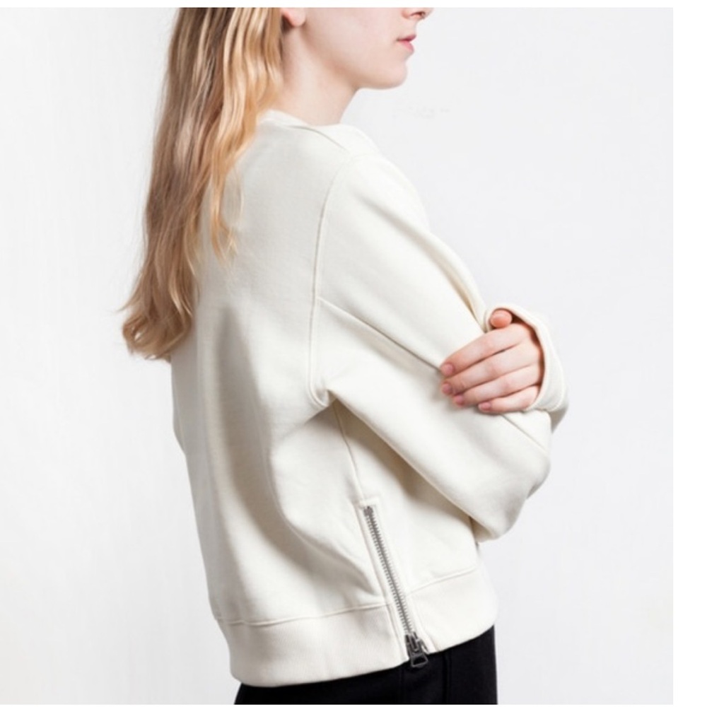 Acne Studios White Sweatshirt with Size Zips